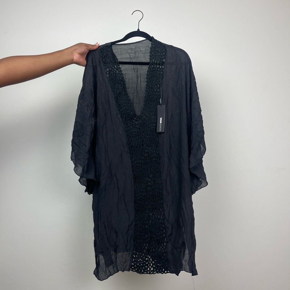 Black Crochet Coverup
